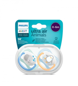 AVENT SUCETTE ORTHO 0-6M BOY ELEP/PENG - SCF080/05