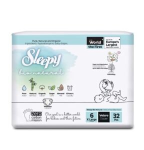 Sleepy Couches bio natural double jumbo XL taille 6 – 32 unités / 15-25 Kg