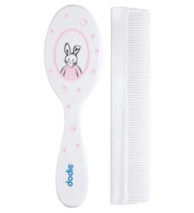 Dodie – Peigne et brosse assortis – Lapin rose