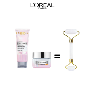 L'Oréal paris GEL WASH GLYCO BRIGHT 100ML + CREAM JOUR GLYCO BRIGHT 50ML = Roller OFFERT