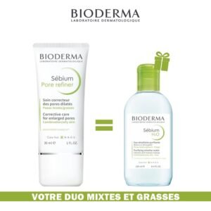Bioderma Sébium Pore refiner 30 ml = H2O Micellaire 250 ml Offerte