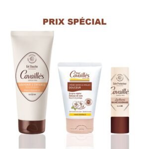 CAVAILLES PACK GEL DOUCHE SOUVENIR D'ENFANCE 200ML + CREME MAINS DOUCEUR 50ML + BAUME LEVRES GOURMAND