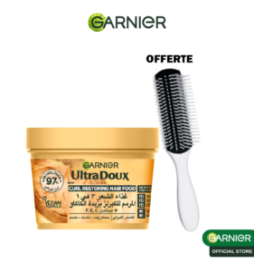 Garnier ultra doux hair food masque au beurre de cocoa pour cheveux boucles 390ML = Brosse Denman Offerte