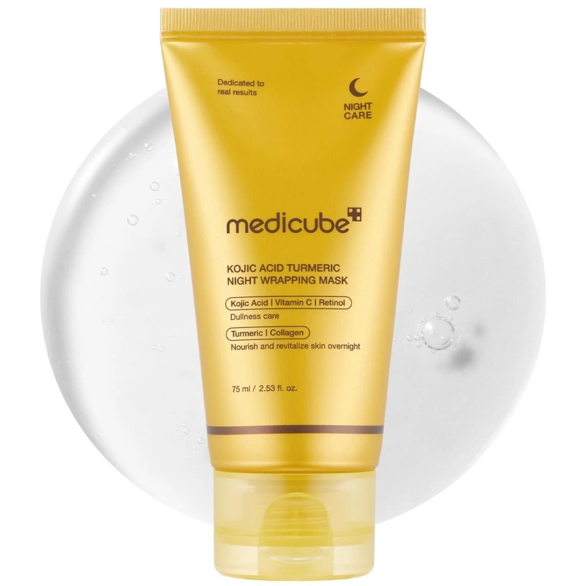 MEDICUBE KOJIC ACID TURMERIC NIGHT WRAPPING MASK 75 ML – Image 2