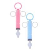 L2N Pharma Lot de 2 Seringues Bébé pour Lavage Nasal à anneaux Colorés