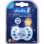 Dodie – Sucette forme anatomique silicone nuit (0-6 M) N°A29
