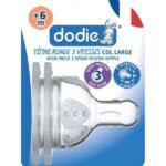 Dodie – Tétines col large (6M +) 3 vitesses Débit 3 (X2)