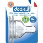 Dodie – Tétines col large (6M +) Liquide épais 3 vitesses Débit 4 (X2)