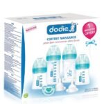 Dodie – Coffret naissance – 4 Biberons + 2 Tétines + 1 Sucette
