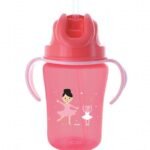 Dodie – Tasse paille (18M+) Rose – 350 ml
