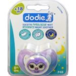 Dodie – Sucette physiologique silicone nuit (18M+) N°48 – Chouette & Mouton
