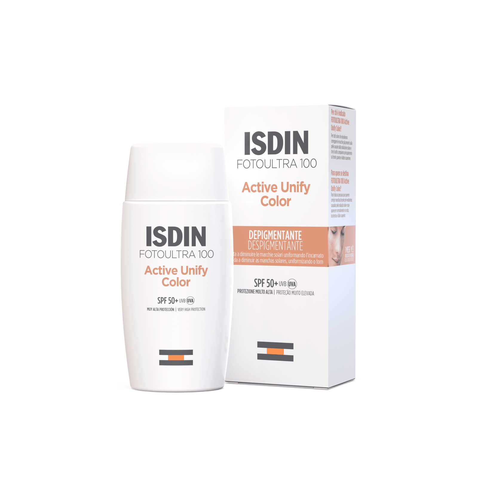 37147-active-unify-color_1-scaled-1.png ISDIN Foto Ultra 100 ISDIN Active Unify COLOR Fusion Fluid SPF 50+ – Image 1