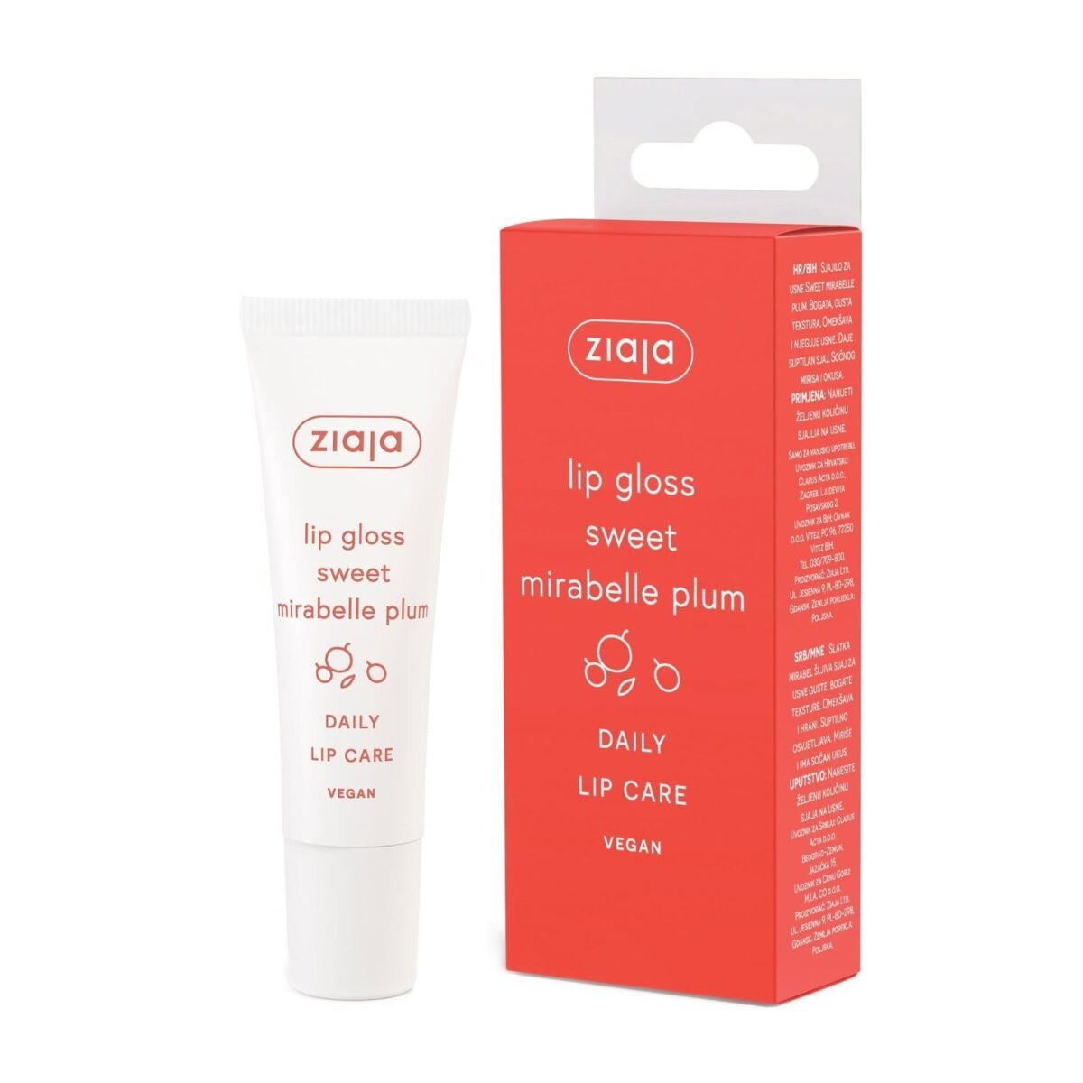 Ziaja Sweet Mirabelle Plum Lip Gloss 12ml = Gommage Sweet Mirabelle Plum Offert – Image 2