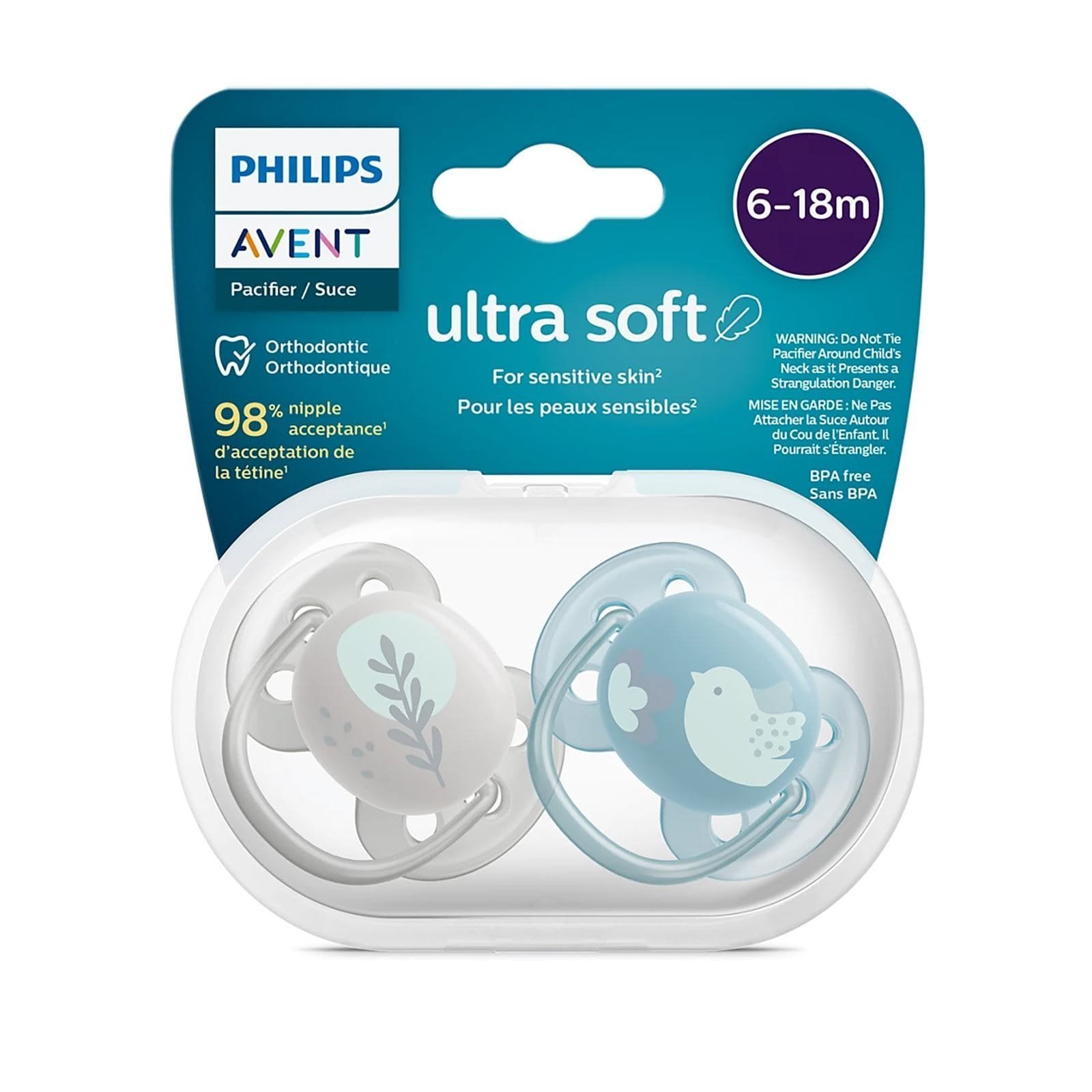 8720689017466-3_1-1.jpg AVENT SUCETTE ULTRA SOFT 6-18M BOY – Image 1