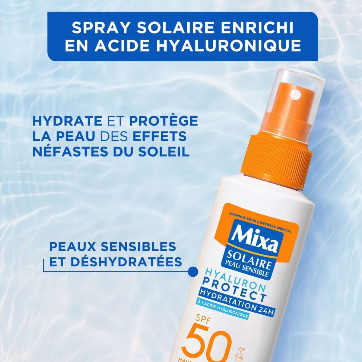Mixa SOLAIRE HYALURON PROTECT PEAU SENSIBLES SPF50+ SPRAY 150ML – Image 4