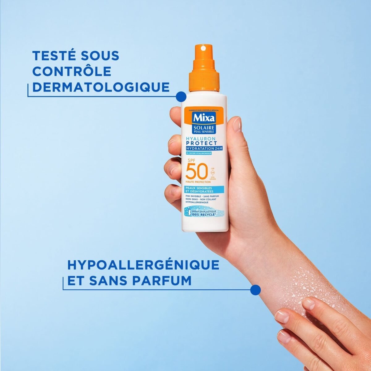 Mixa SOLAIRE HYALURON PROTECT PEAU SENSIBLES SPF50+ SPRAY 150ML – Image 3