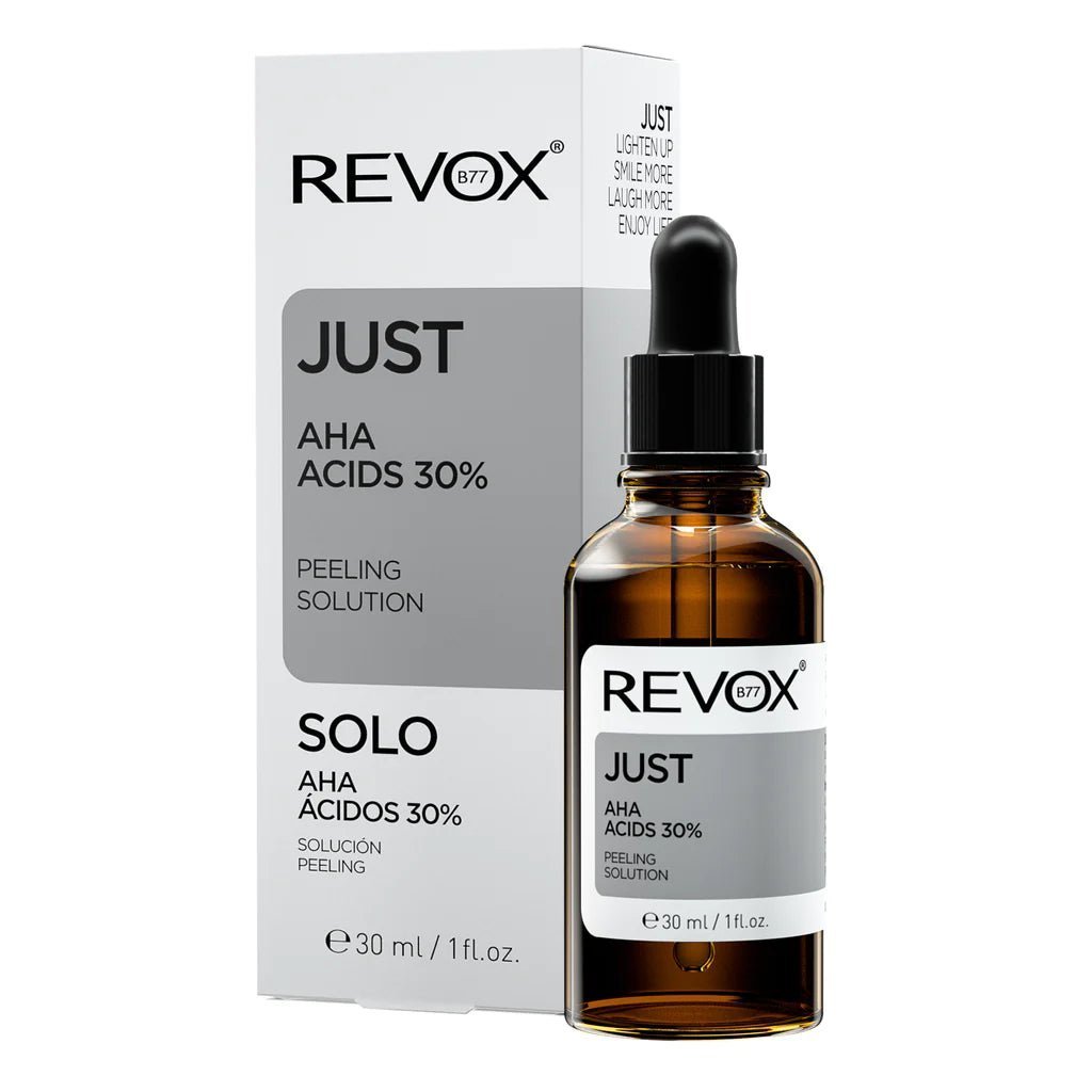 Aha-boteycaja_1024x1024_0b88592f-c278-4f2e-8ea6-c739e21a33df.jpg Revox b77 JUST AHA ACIDS, 30ml – Image 1