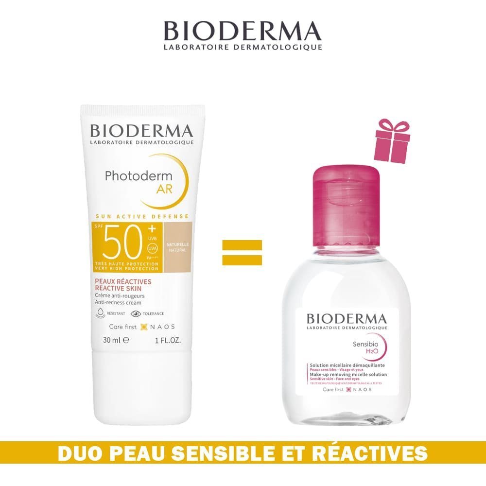 BIODERMAEE.jpg Bioderma – Photoderm AR Spf 50+ 30 Ml = SENSIBIO H2O 100ML OFFERT – Image 1
