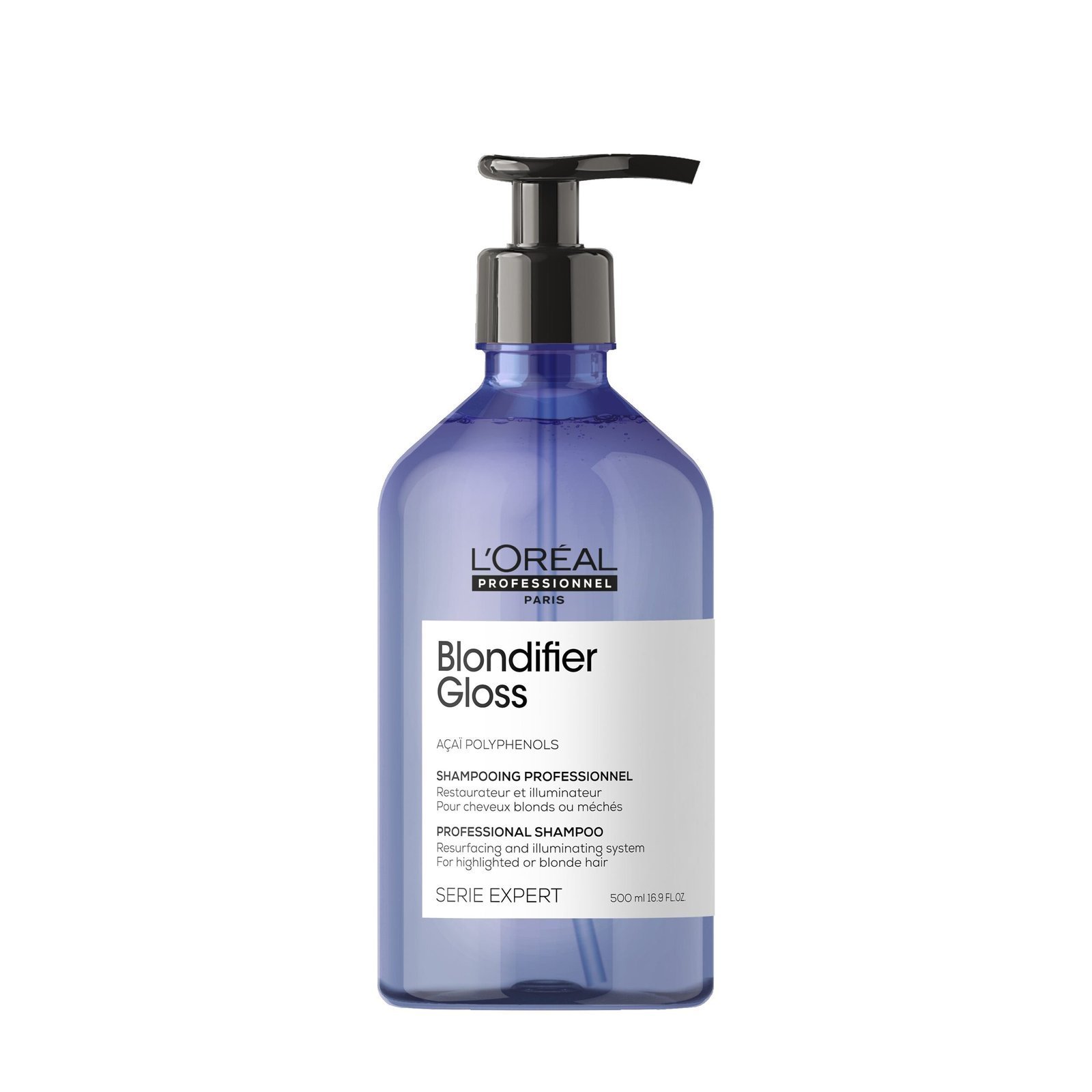 BLONDIFIERGLOSSSHAMPOINGRESTAURATEURETILLUMINATEURPOURCHEVEUXBLONDSOUMECHES_1-scaled-1.jpg L'Oréal Professionnel blondifier gloss shampoing 500ml – Image 1