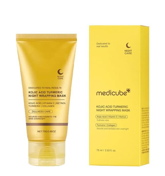 DZDFZSF_1-1.jpg MEDICUBE KOJIC ACID TURMERIC NIGHT WRAPPING MASK 75 ML – Image 1