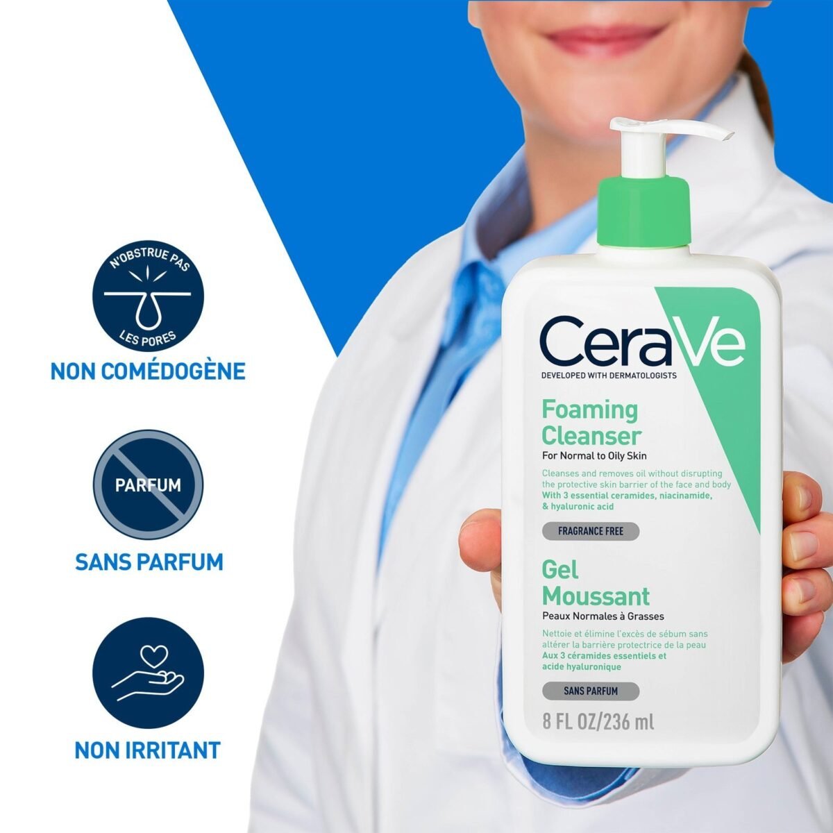 CERAVE GEL MOUSSANT PEAUX NORMALES A GRASSES 236 ML – Image 7
