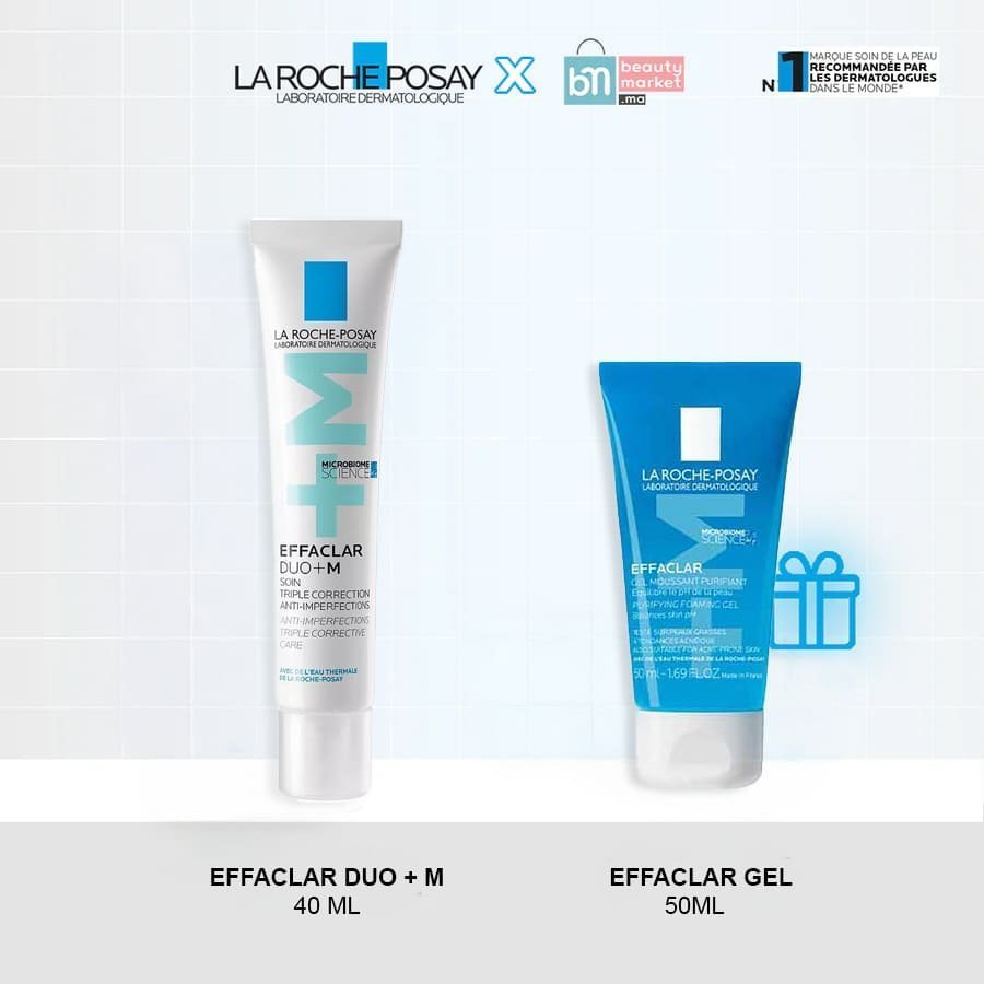 EFFACLARLAROCHE_1.jpg La roche-posay effaclar duo+m 40ml = effaclar Gel moussant 50ML offert – Image 1