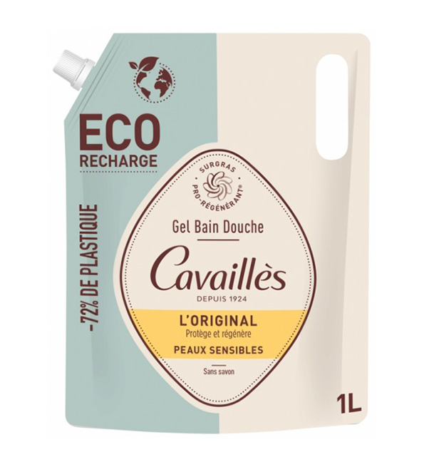 ERQZERZE.png CAVAILLES ECO RECHARGE GEL BAIN ET DOUCHE l'Original 1L – Image 1