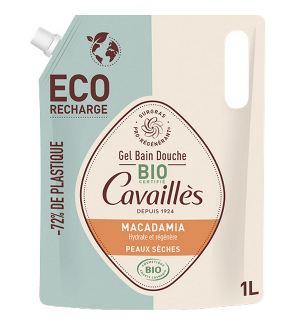ERSQRQZE.png Cavaillès Gel Bain Douche Macadamia Recharge 1L – Image 1