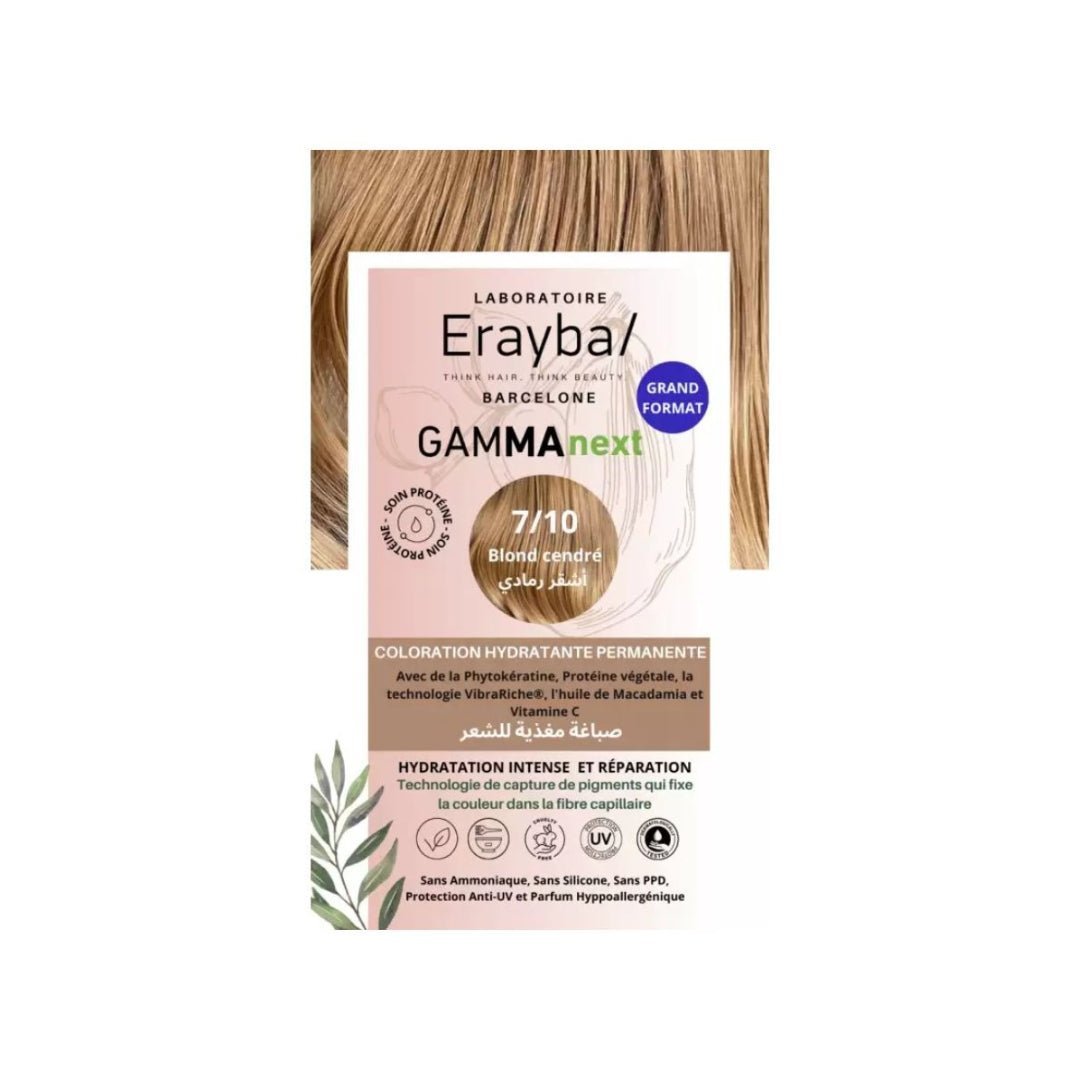 Erayba-Gamma-next-Coloration-710-Blond-cendre.jpg Erayba Gamma Next Coloration 7/10 Blond Cendre – Image 1