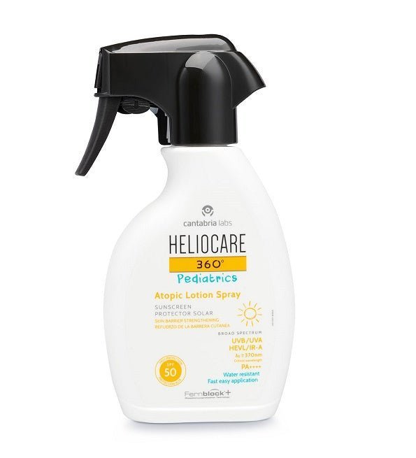 HELIOCARE-360-PEDIATRICS-ATOPIC-LOTION-SPRAY.jpg CANTABRIA HELIOCARE 360º Pediatrics Atopic Lotion Spray SPF 50 250ml – Image 1