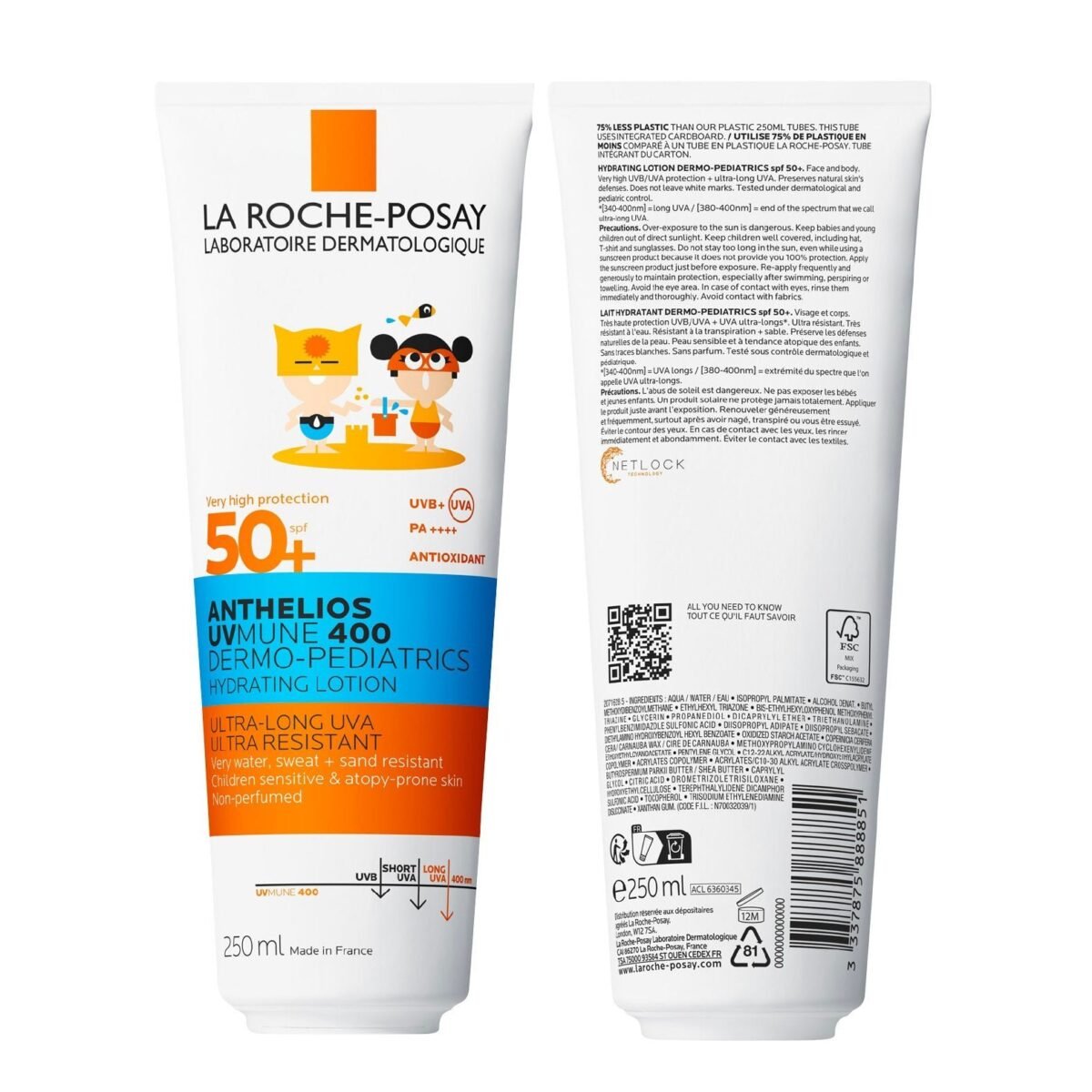 La roche posay anthelios lait solaire enfants peaux sensibles visage & corps 250ML – Image 2