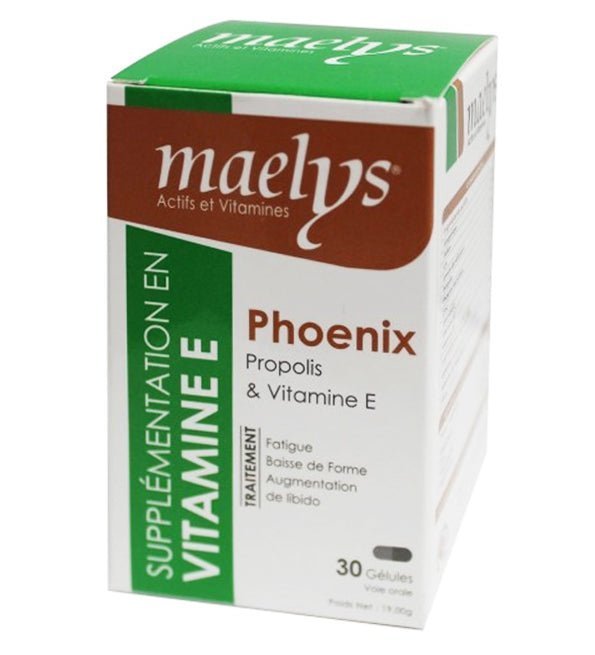 Maelys-Phoenix-propolis-vitamine-E-30gelules_e72a0f66-3d19-44b6-9638-3fcb2c371877.jpg Maelys Phoenix Propolis et Vitamine E – 30 Gélules – Image 1