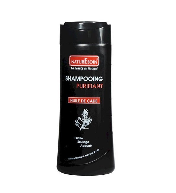 Naturesoin-Shampoing-purifiant-de-cade-250ml-1.jpg NATURESOIN SHAMPOOING PURIFIANT A L’HUILE DE CADE – Image 1
