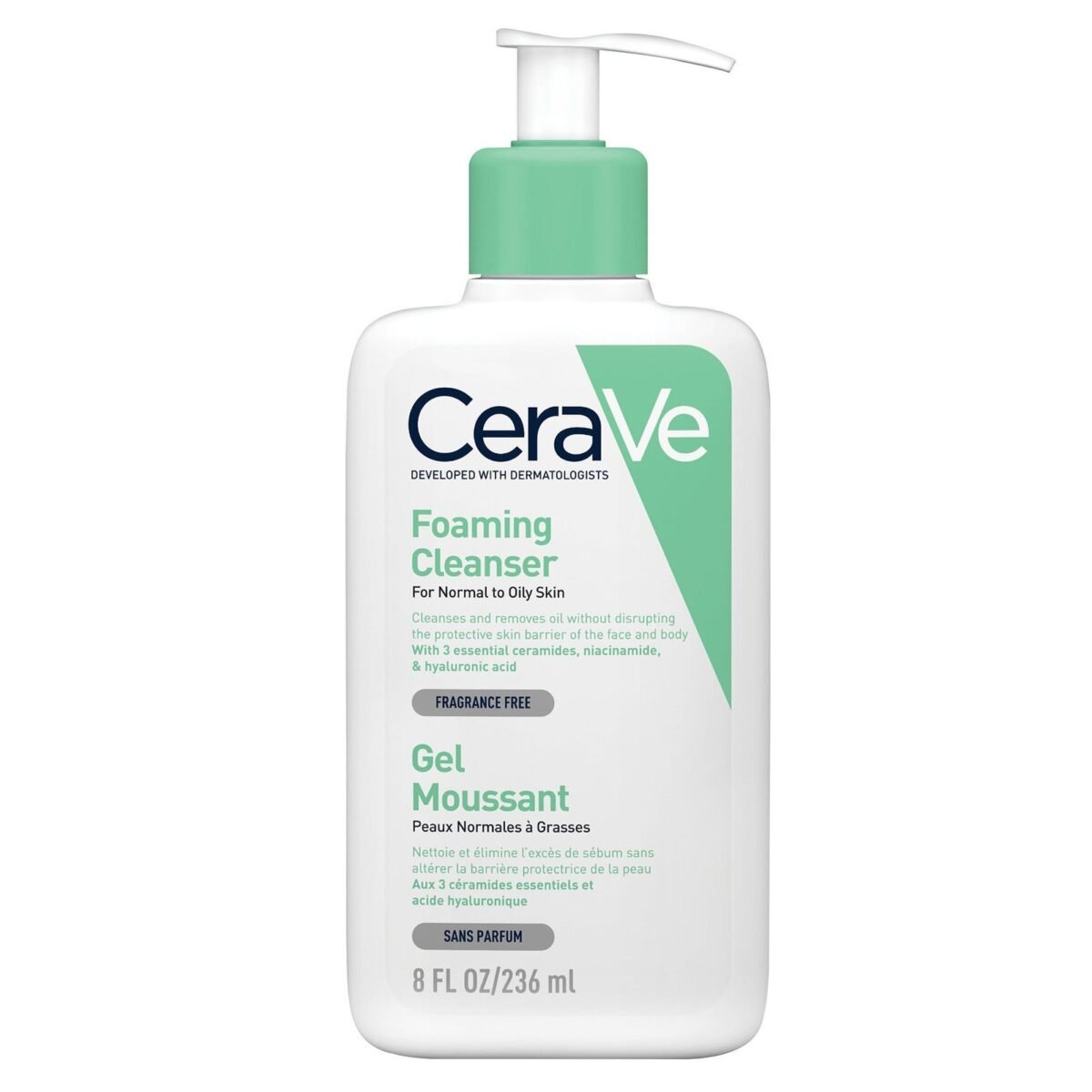 CERAVE GEL MOUSSANT PEAUX NORMALES A GRASSES 236 ML – Image 2
