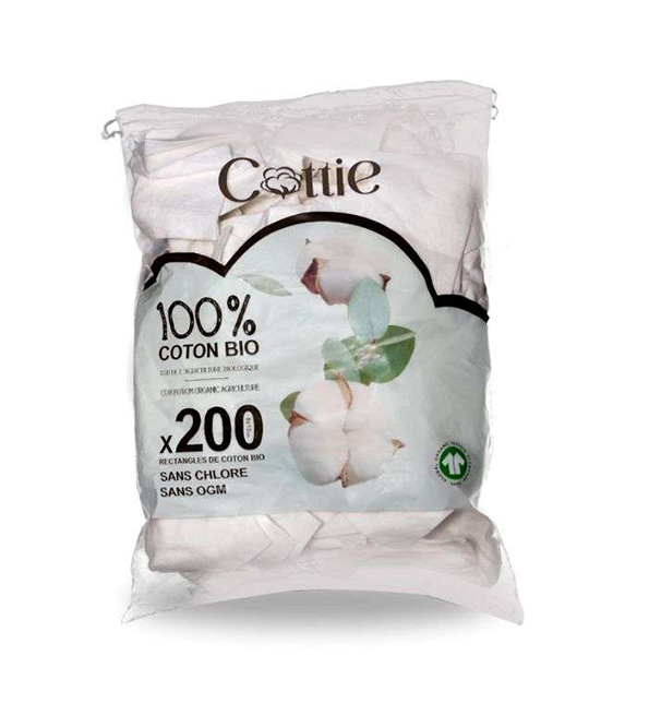 QZEZQZQ.png COTTIE 200 RECTANGLES DE COTON 100% BIO X 200 – Image 1