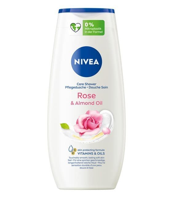ROSEOIL.jpg NIVEA CREME DOUCHE ROSE & HUILE D'ALMOND 250ML – Image 1