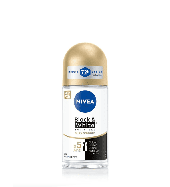SERWERSER_1.png NIVEA MEN DEODORANT ROLL-ON BLACK & WHITE INVISIBLE SILKY SMOOTH 50ML – Image 1