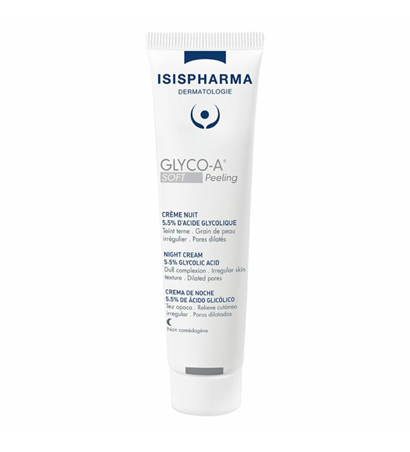 SOFT.png Isispharma Glyco-A Soft Peeling Crème Nuit 5.5% d’Acide Glycolique – 30ml – Image 1