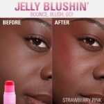 Revolution Jelly Blush Stick Lip and Cheek Stain Strawberry Pink – Image 3