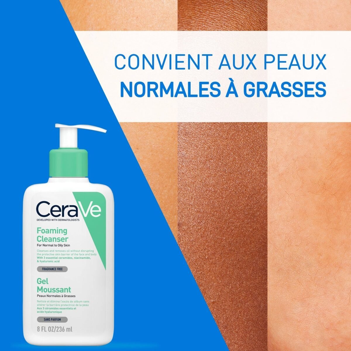 CERAVE GEL MOUSSANT PEAUX NORMALES A GRASSES 236 ML – Image 8