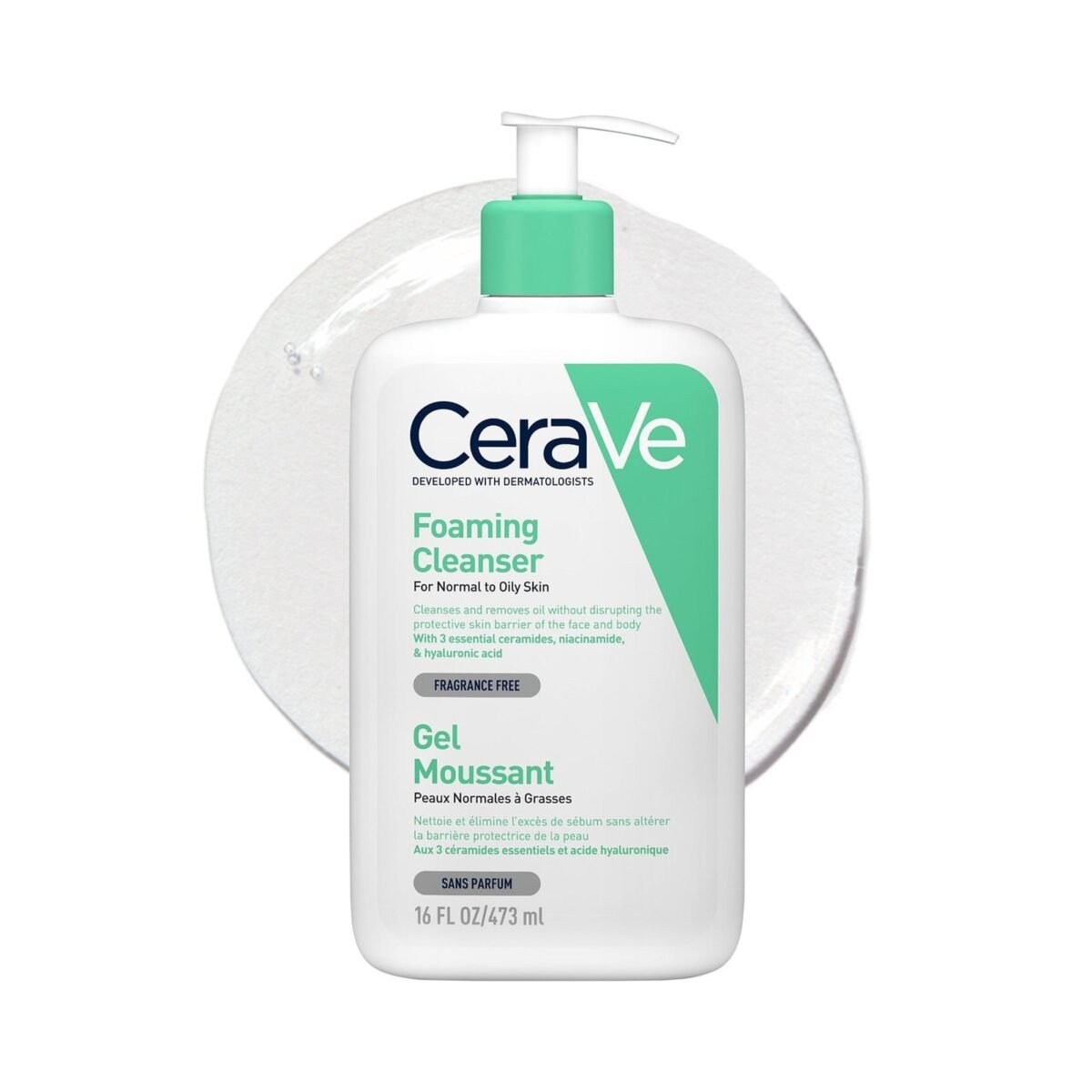 CERAVE GEL MOUSSANT PEAUX NORMALES A GRASSES 473 ML – Image 4