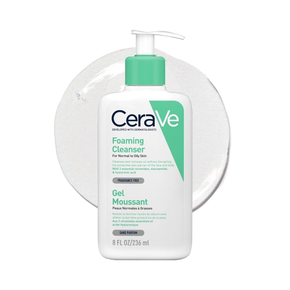 CERAVE GEL MOUSSANT PEAUX NORMALES A GRASSES 236 ML – Image 5