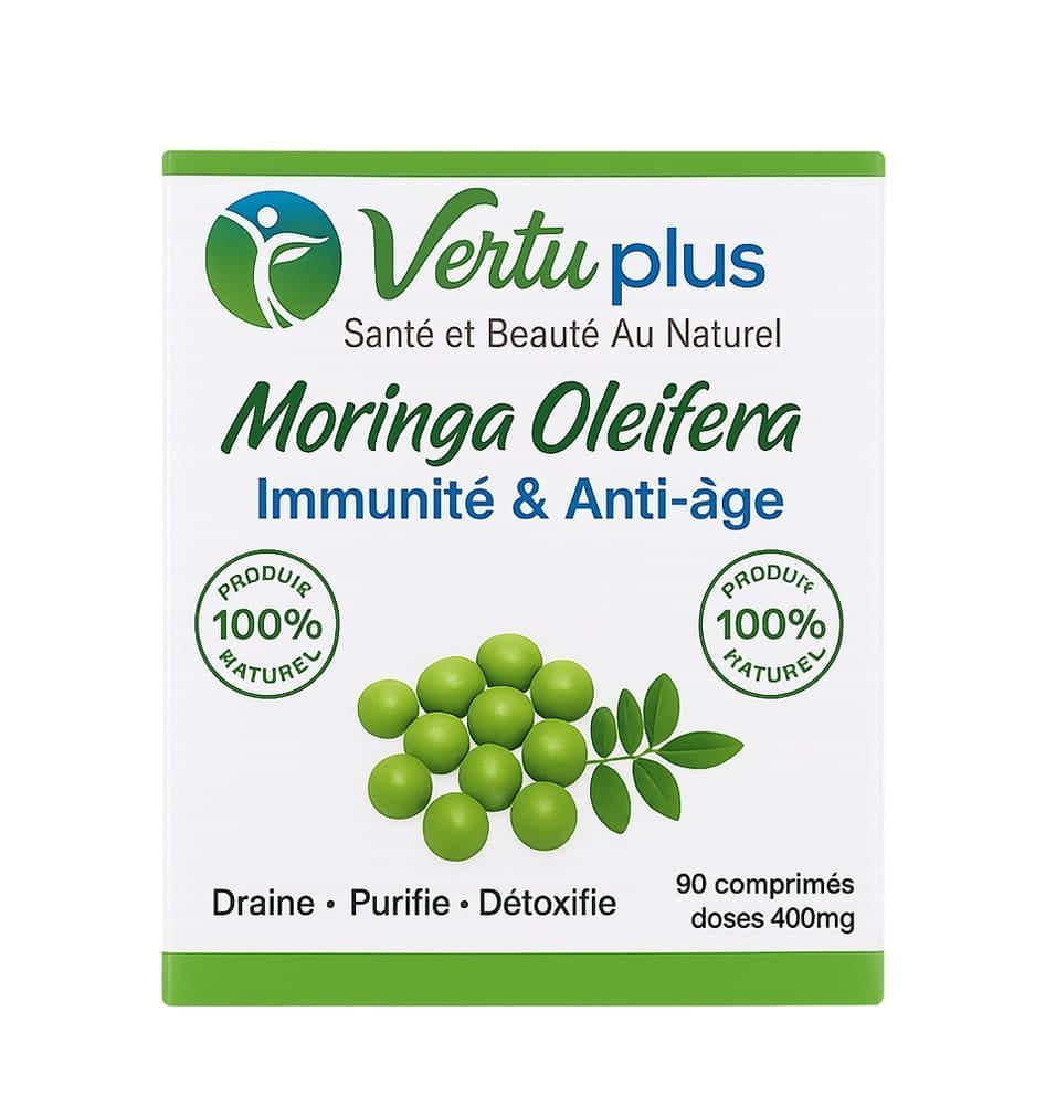 VERTUPLUS_1-3.jpg VERTUPLUS MORINGA OLEIFERA IMMUNITE ET ANTI AGE 90 COMPRIMES – Image 1