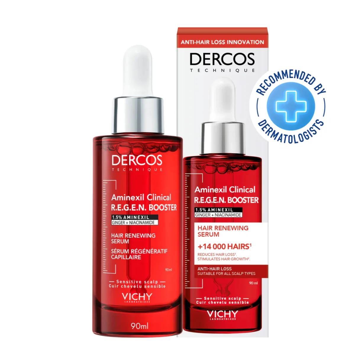VICHY DERCOS AMINEXIL CLINICAL REGEN BOOSTER SERUM REGENERATIF CAPILLAIRE 90 ML – Image 4