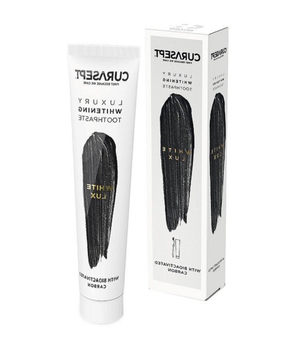 curasept-luxury-whitening-toothpaste-75ml-toothbrush-white.jpg CURASEPT WHITE LUXURY WHITENING DENTIFRICE 75ML – Image 1