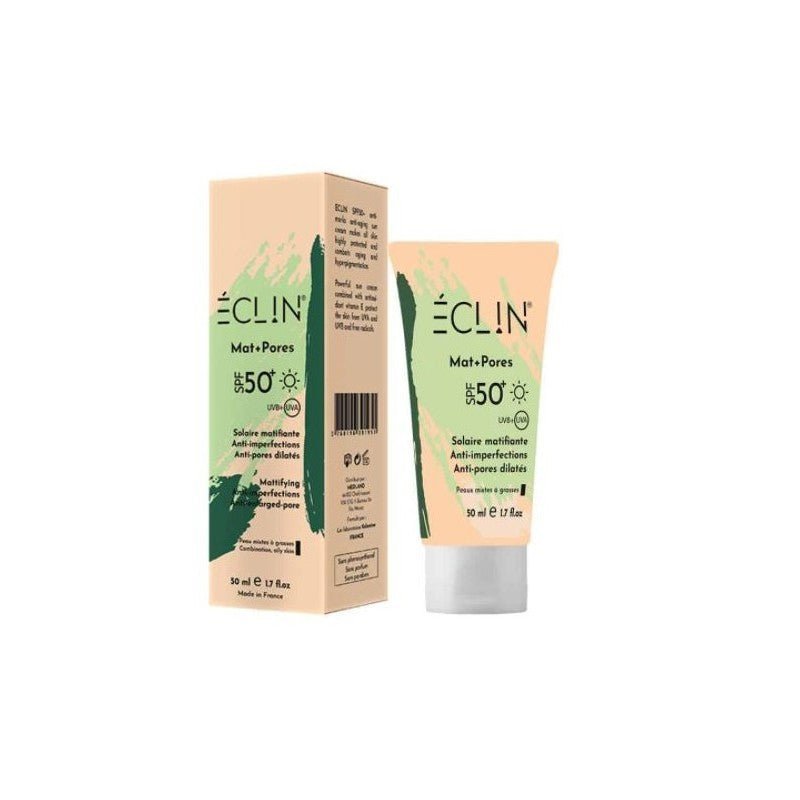 eclin-creme-solaire-spf50-matpores-50ml.jpg ECLIN CRÈME SOLAIRE SPF50+ MAT+PORES 50ML – Image 1