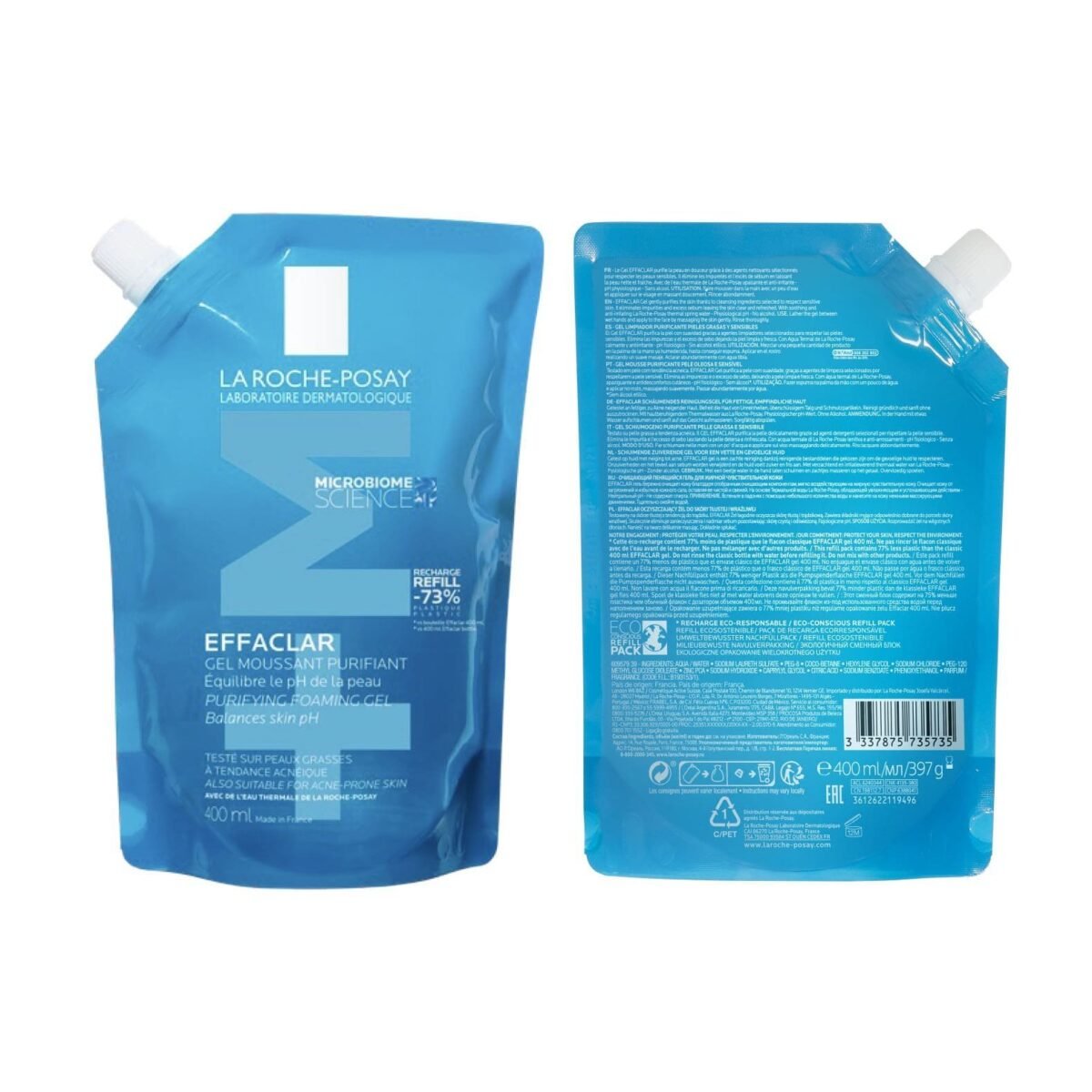 La roche-posay effaclar gel moussant purifiant - éco-recharge 400ml – Image 3