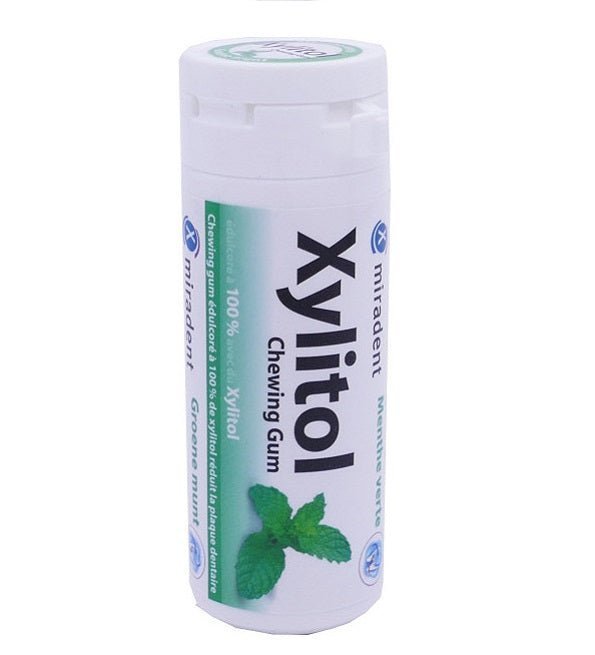xylitol-menthe-4250107603369_23aa03b6-be71-4f0b-be35-442191d3f4d5.jpg MIRADENT XYLITOL 30 CHEWING GUM MENTHE VERTE – Image 1