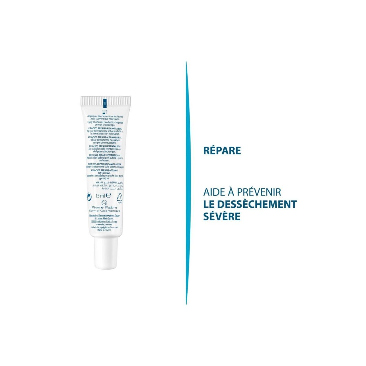 Ducray — Baume réparateur lèvres abîmées par les traitements anti-acnéique oral — Keracnyl Repair 15 ml – Image 2
