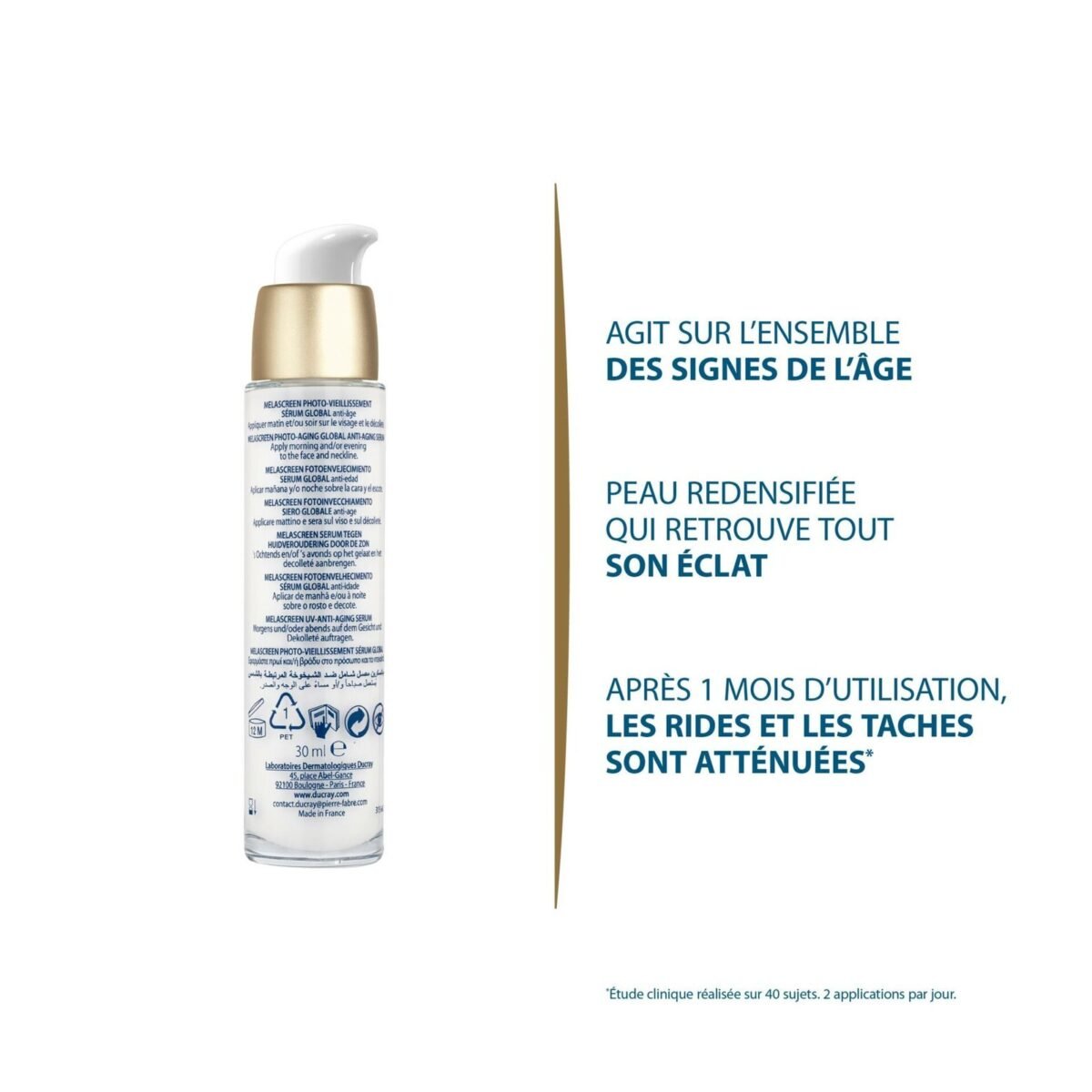 Ducray — Sérum Global Photo-vieillissement — Soin éclaircissant — Melascreen 30 ml – Image 2